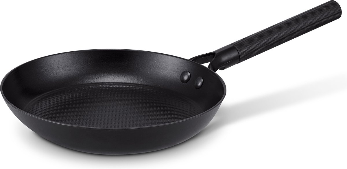 Brabantia Patron Koekenpan Non-Stick Ø 28 cm –100% PFAS-Vrije Antiaanbaklaag –Luxe Design Alu handgreep -Geschikt voor Inductie 100% Gerecycled geperst ijzer– Zwart