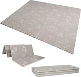 OPVOUWBARE Baby Speelmat - DUBBELZIJDIG Speelkleed incl. opbergtas - 180x200x1,5cm - Foam mat - Oceaan/Dino - Grijs