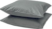 Beau Maison | Katoenen Kussenslopen Antraciet - 100% Perkaal Katoen - 60x70cm | Set van 2 stuks