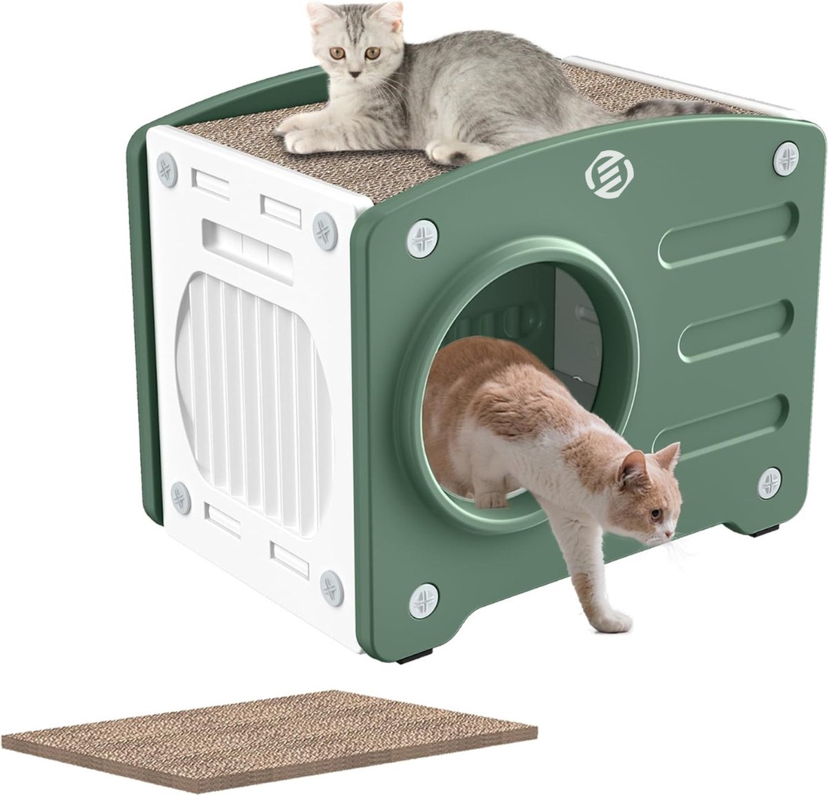Equivera Kattenhuis Voor Buiten - Kattenhuis Buiten - Kattenhok - Kattenhuisje - Kattenvilla - Kattenhok Buiten