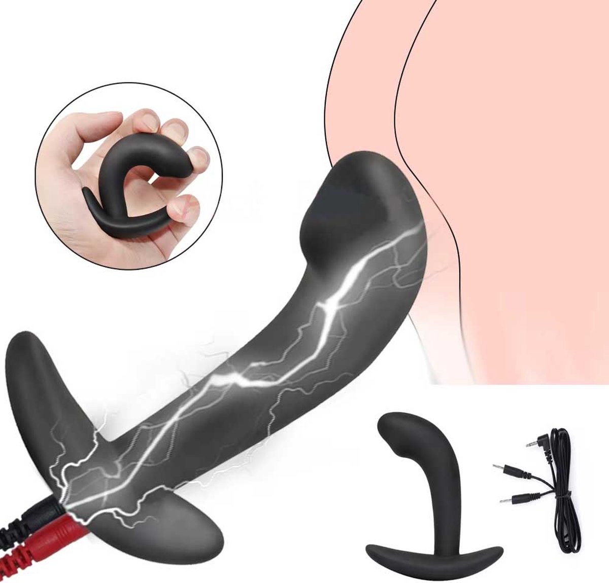Goedkoopste Anale Electro Plug - E-stim schok vibrator - Stroom - Buttplug - Anus - Stroomschok