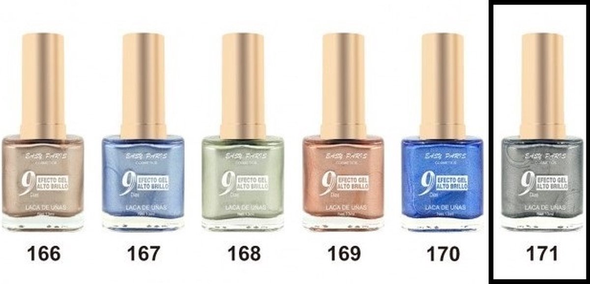 Goedkoopste Easy Paris Cosmetics - Nagellak - Zilver Grijs Metallic - 1 flesje met 13 ml inhoud - Nummer 171
