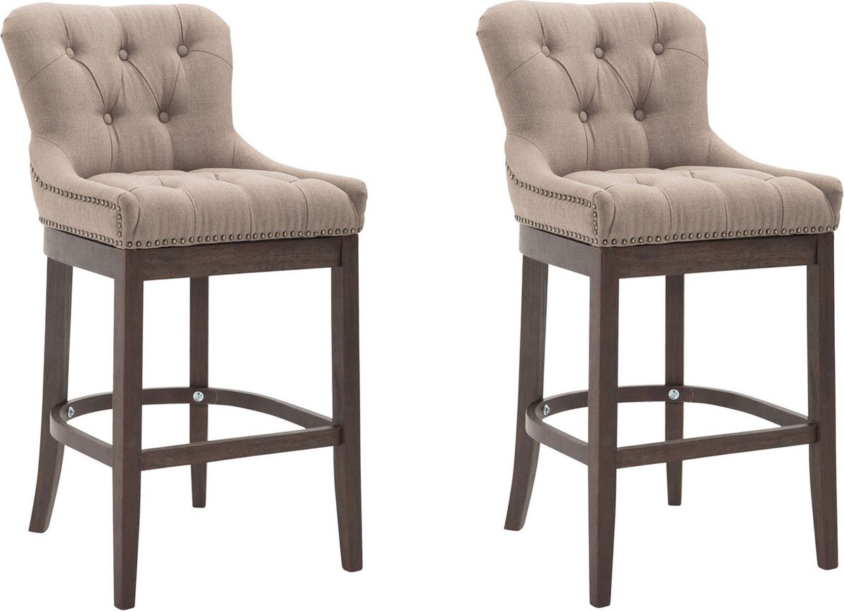 CLP Lakewood Set van 2 barkrukken - Stof taupe antiek