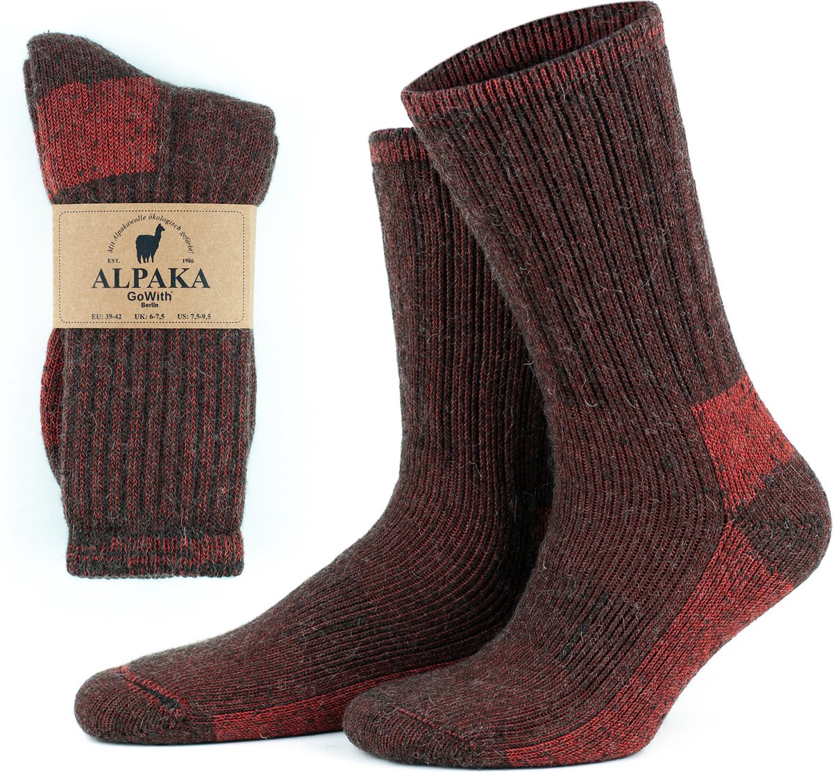 GoWith Diabetes Alpaca Wollen Sokken-2 paar-Thermosokken-Maat 39-42