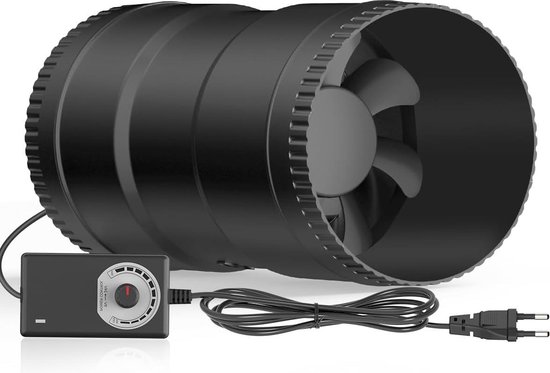 Regelbare Inline buisventilator 100 mm - 221 m³/uur - afvoerventilator