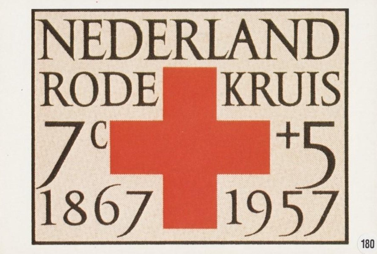 Briefkaart met afbeelding Rode kruis – Embleem postzegel