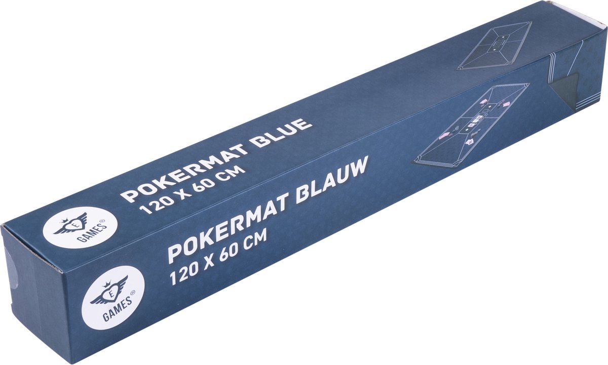 Tapis De Poker Engelhart 120x60cm - Bleu - Antidérapant Et Lavable - Pour Texas Hold'em Et Soirées Jeux