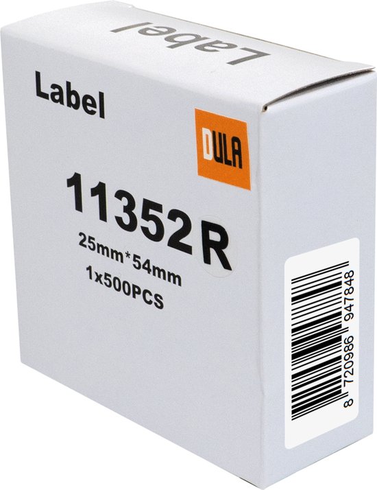 DULA Dymo Compatible labels - Verwijderbaar - Wit - 11352- S0722520 ...