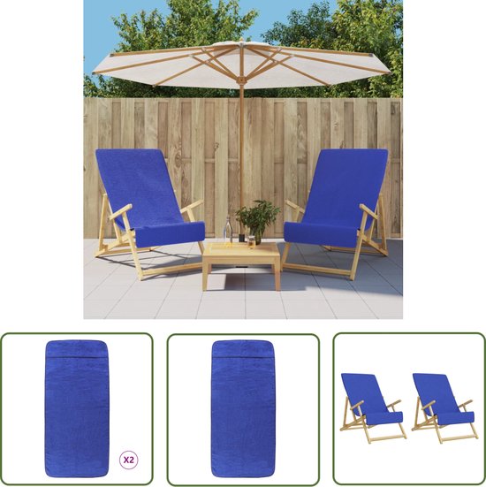 Serviette de plage vidaXL - Serviette de plage - Serviettes de plage 2 pièces 400 g/m² 60x135 cm tissu bleu roi - Serviette bleue - Serviette de bain - Accessoires de vêtements pour bébé d'été