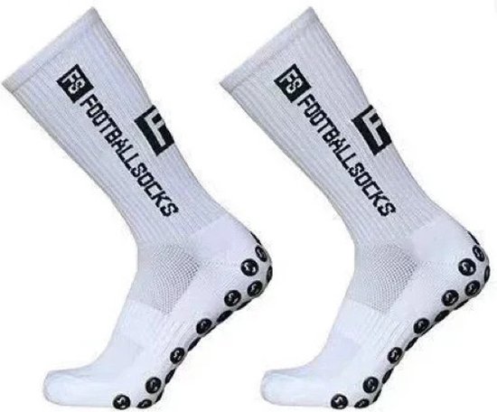 WiseGoods Premium Chaussettes de football - Chaussettes Grip - Chaussettes Grip Voetbal - Chaussette Antidérapante - Accessoires de vêtements pour bébé Jouer au football - Chaussettes de sport - Wit