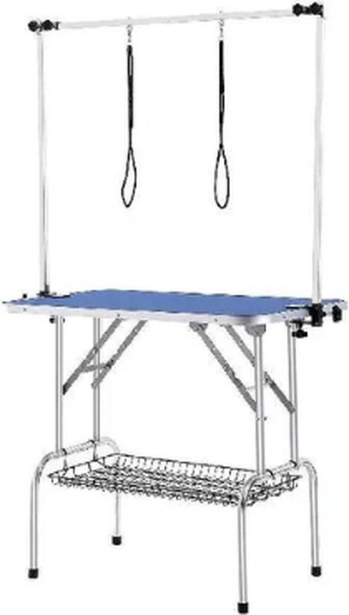 Tumex - Trimtafel - Trimtafel voor honden - Stabiele Constructie - Opvouwbaar - 150kg Capaciteit - Met dubbele lus en Opbergplank
