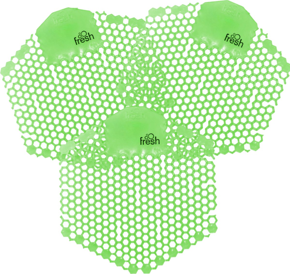 Fresh wave 3D urinoirmatten komkommer meloen - 3 stuks - 30 dagen frisse geur - professionele matjes met spathaartjes