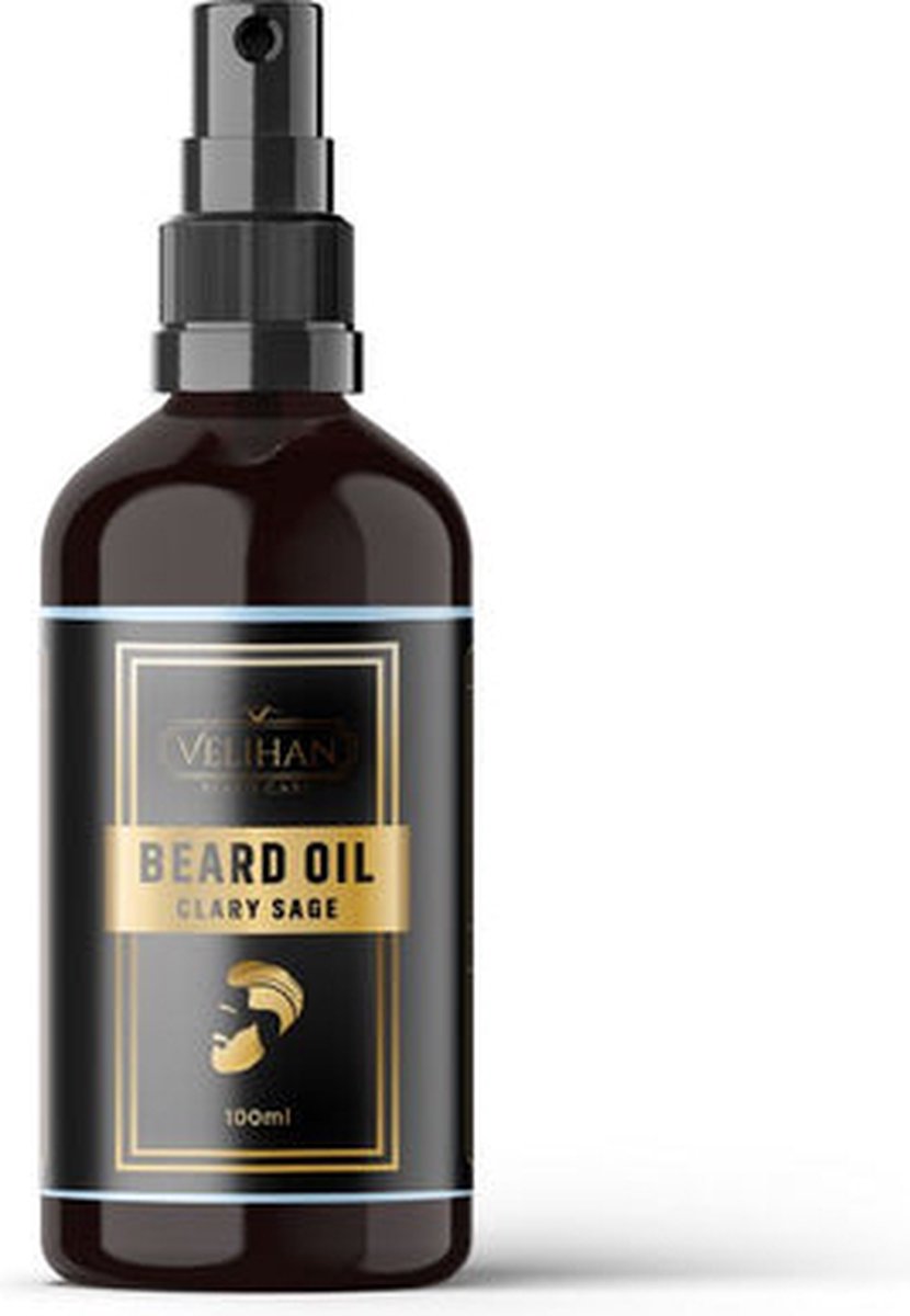 Goedkoopste Velihan Beardcare - Baardolie Clary Sage (Scharlei plant) 100ml - Baardparfum - Baardolie voor baardgroei - Baard olie - Baard verzorging - Baardolie korte Baard - Baardolie lange Baard