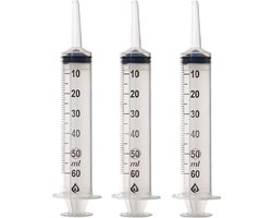 Spuit 50/60ml - 3 delig - Per Stuk Verpakt - 3stuks