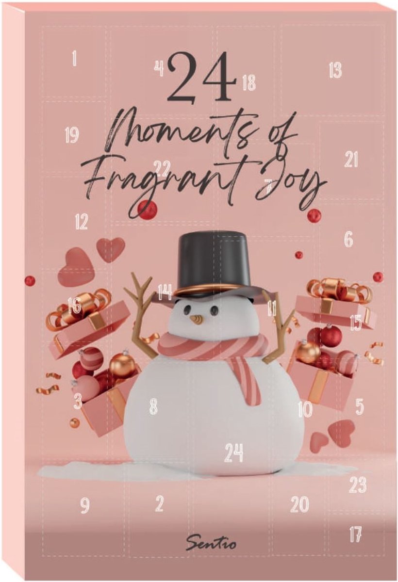 Adventskalender met 24 mini parfum flesjes - kerst kalender - sneeuwpop - sentio - parfum spray - – foto 3