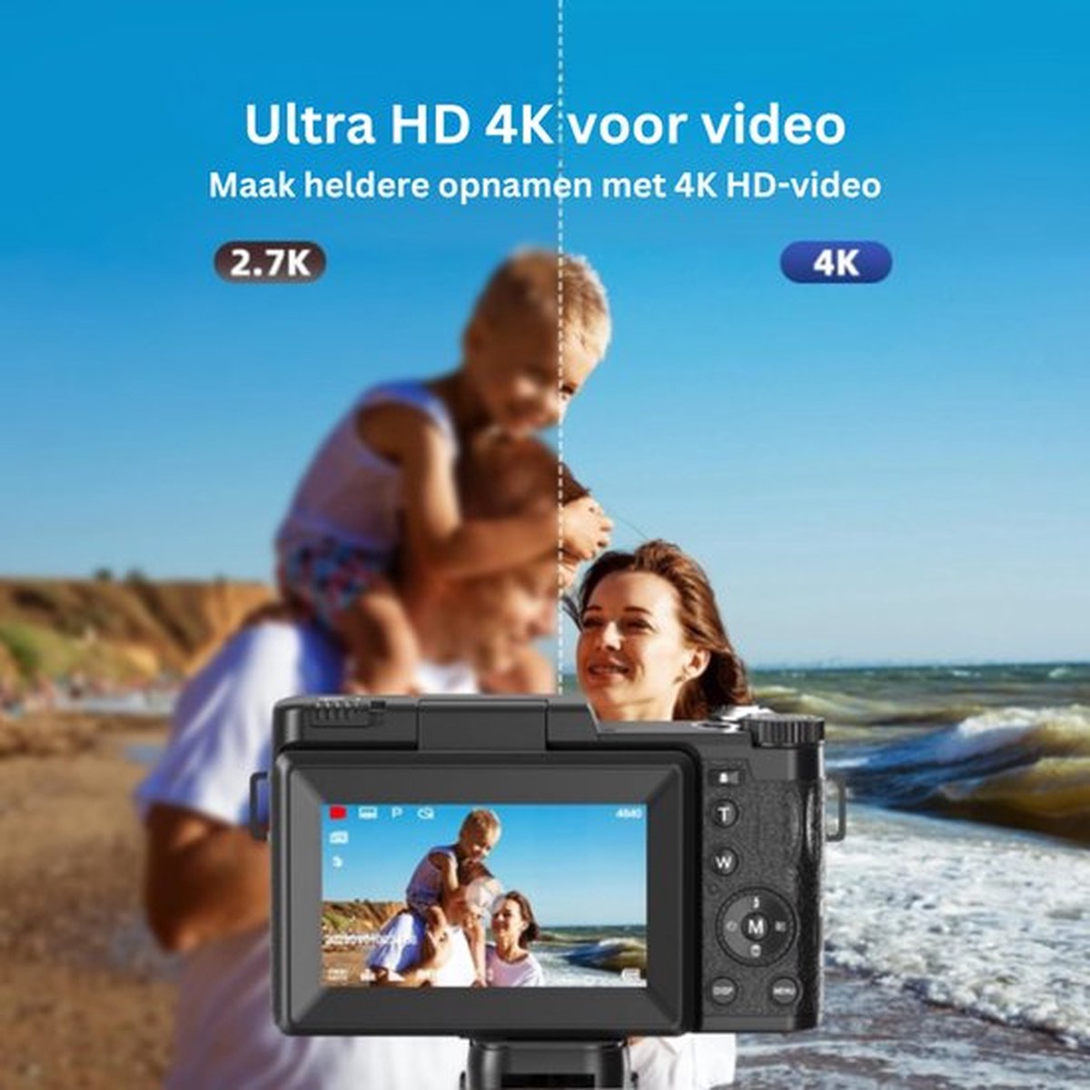Appareil Photo Numérique 1080P Avec Trépied – Double Objectif 40 MP, écran IPS, Selfie, Enregistrement Vidéo, Idéal étudiants, Vlogging Débutant