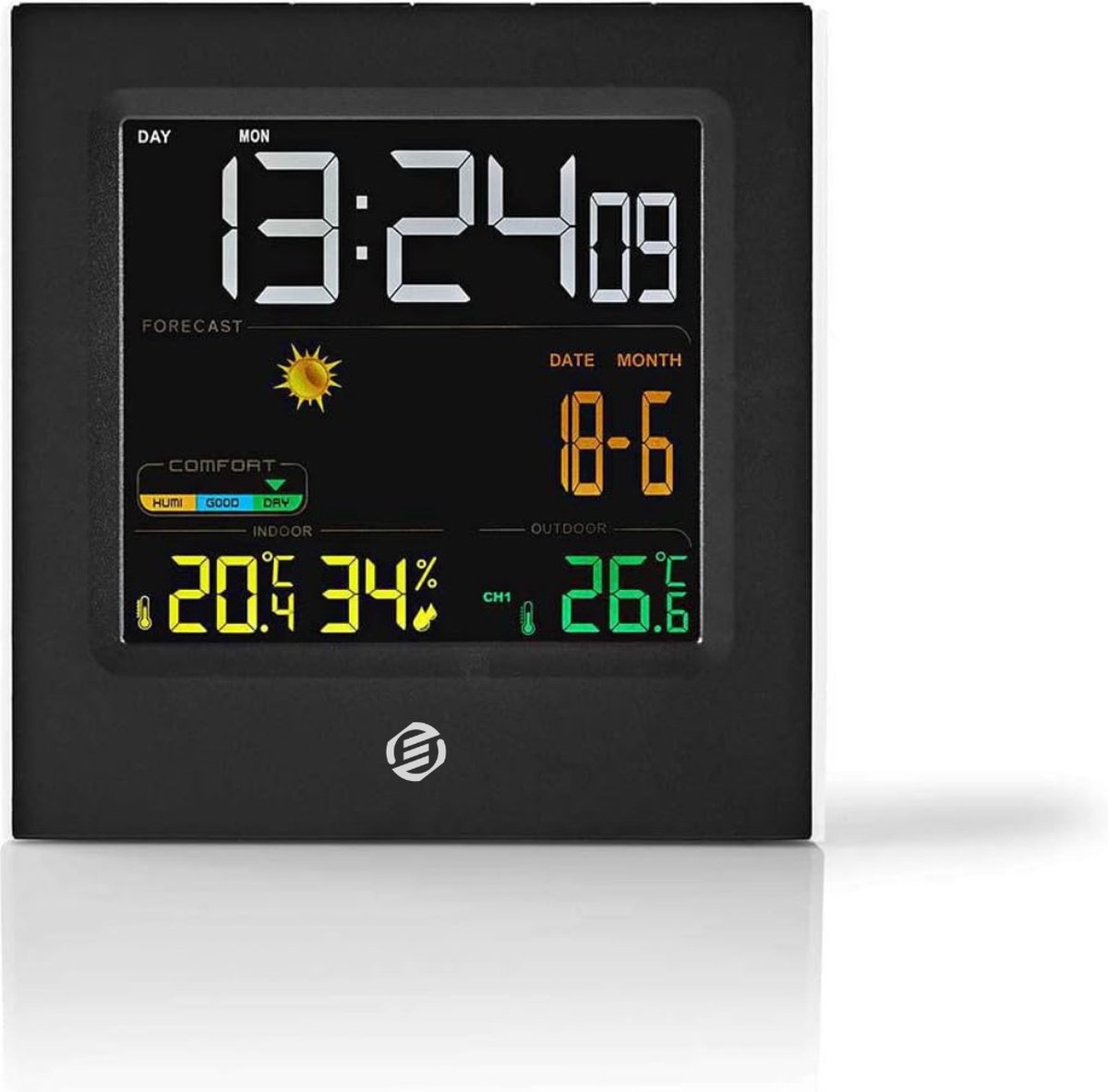Equivera Weerstation Binnen en Buiten - Hygrometer - Thermometer - Digitaal voor Binnen en Buiten - Luchtvochtigheidsmeter - Geavanceerde Versie