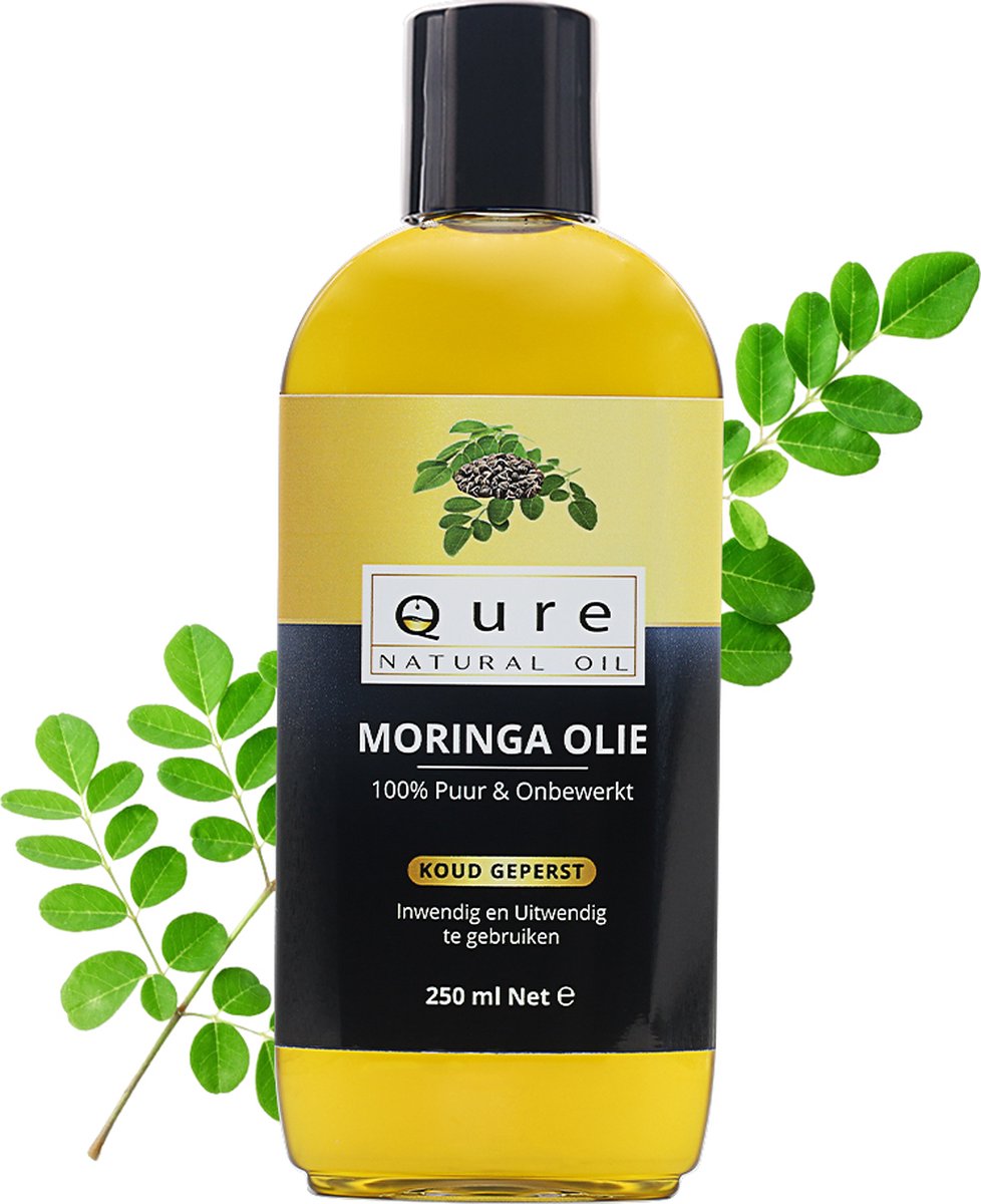Goedkoopste Moringa Olie 250ml | Biologisch | 100 Puur & Onbewerkt | Moringazaadolie voor huid, haar en lichaam