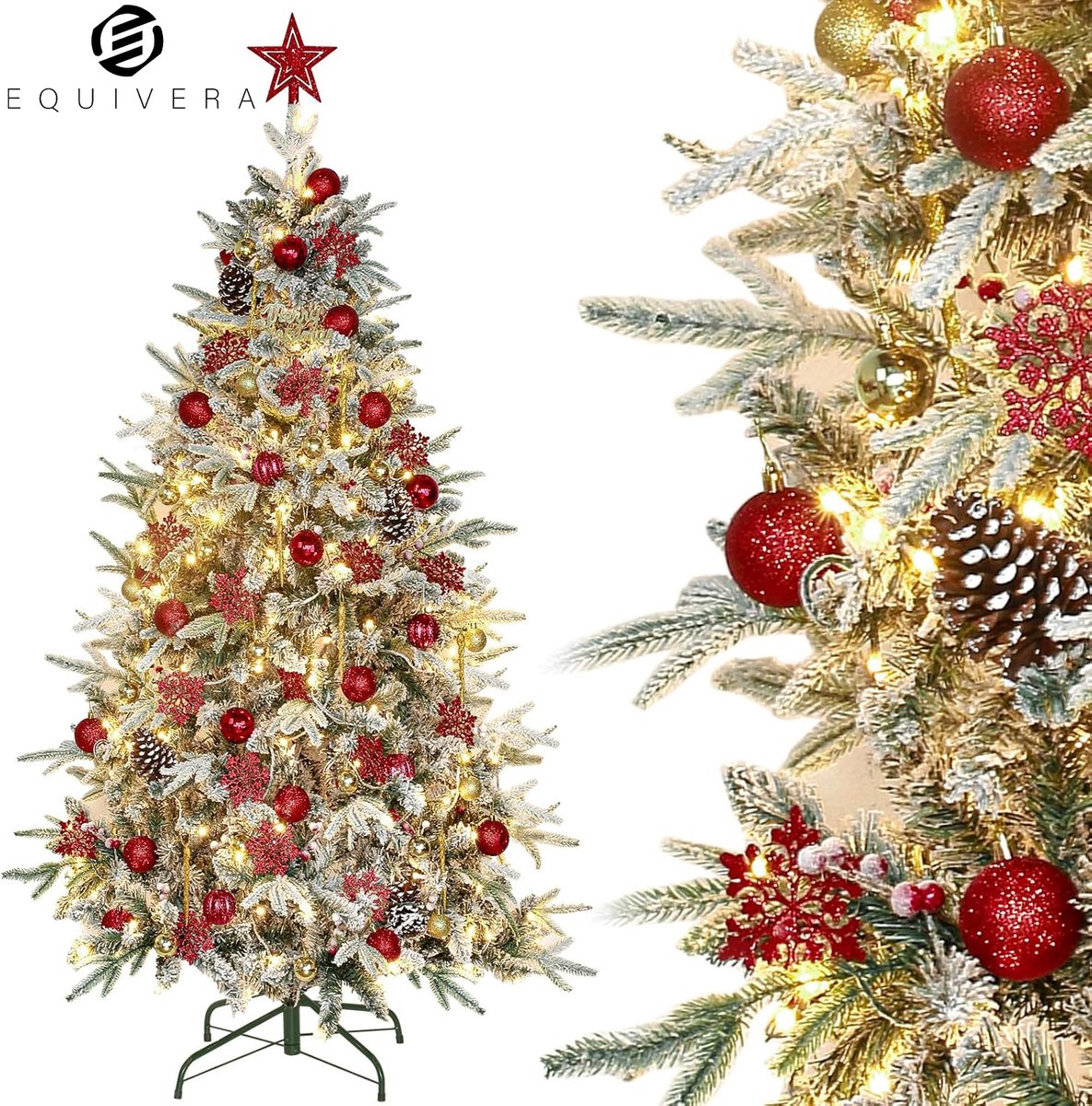 Equivera Kerstboom met Verlichting en Sneeuw - Kerstboom - Kerstboom met Sneeuw - Kerstboom met Verlichting Equivera Kerstboom met Verlichting en Sneeuw - Kerstboom - Kerstboom met Sneeuw - Kerstboom met Verlichting - Image 1