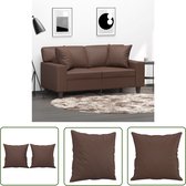 The Living Store Coussins décoratifs Simili cuir - 40x40 cm - Marron