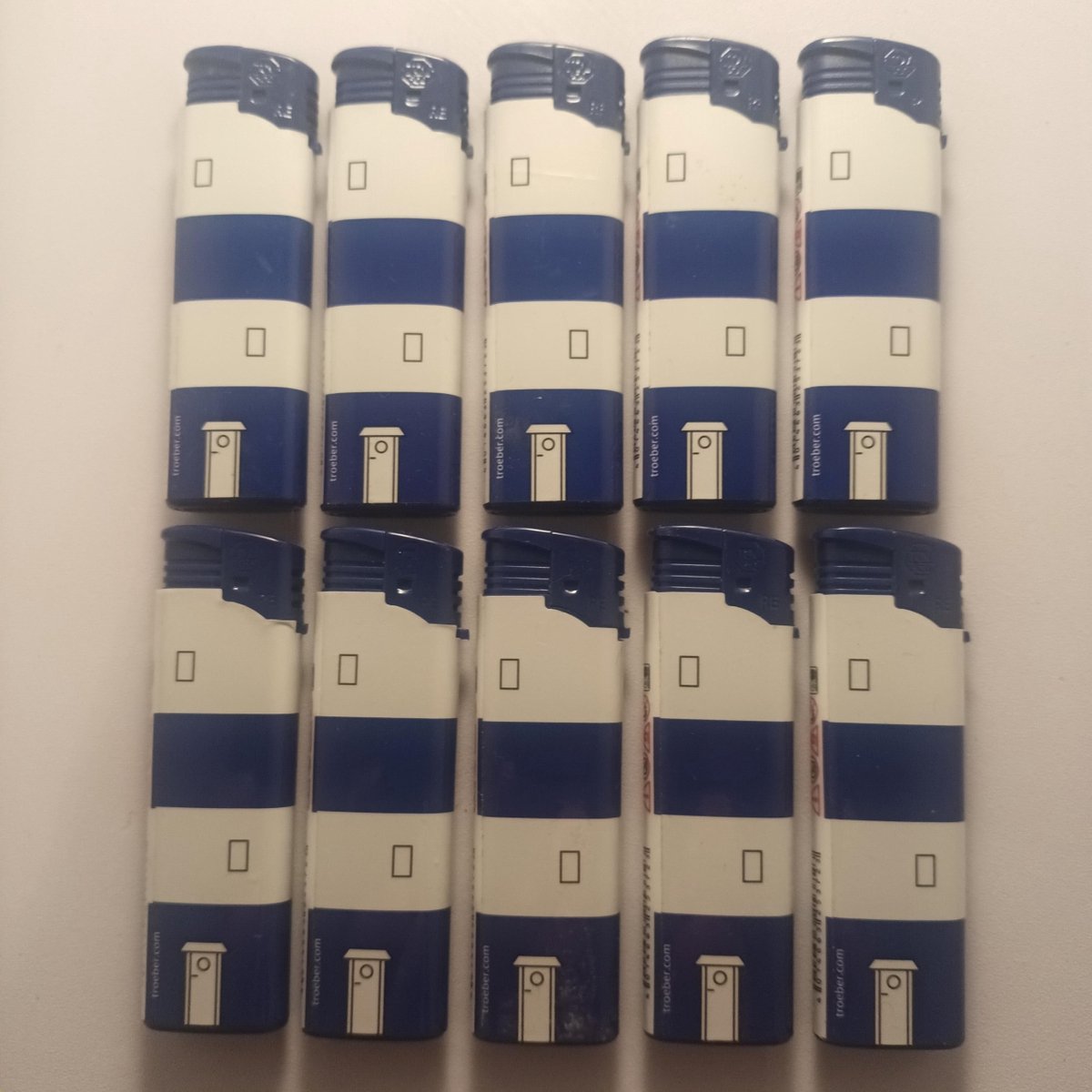 Goedkoopste 10 Klik Aanstekers Electronisch - Hervulbaar - Blauw Wit - Verstelbare Vlam - Unilite