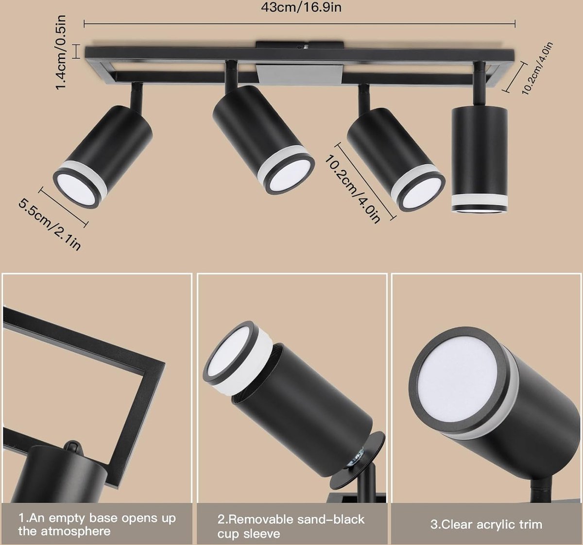 Equivera Plafonaire Lamp - Lamp - Plafond Lamp - Plafonnaire Lamp - Plafondlamp Zwart