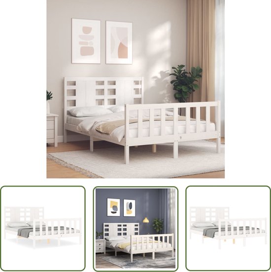 vidaXL Bedframe zonder matras massief grenenhout wit 90x190 cm vidaXL Bedframe zonder matras massief grenenhout wit 90x190 cm