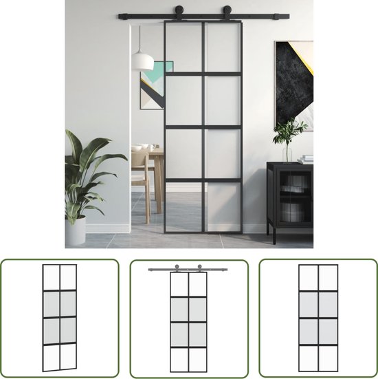 FITATHOME Ronde salontafel van gehard glas, centrale bank in Scandinavische minimalistische stijl, moderne bijzettafel met ijzeren zwarte basis voor thuis, woonkamer, terras, tuin (80 cm x 80 cm x 40