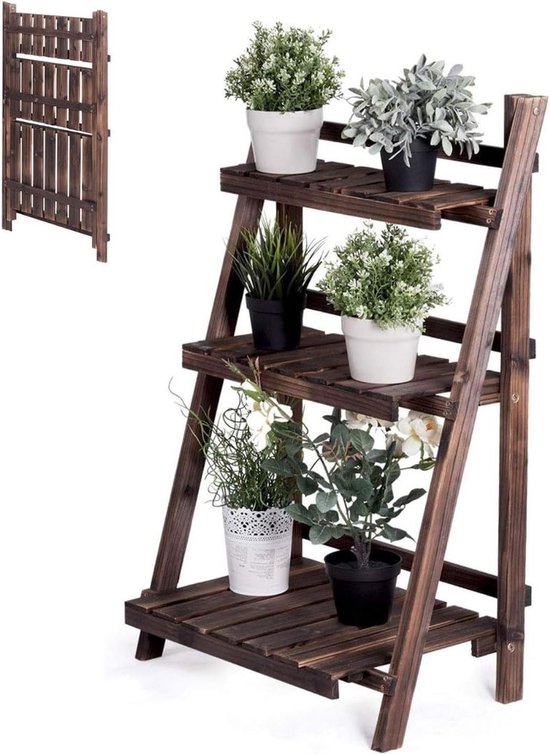 Melko Plantentrap, houten bloemenrek, 7 niveaus, plantenstandaard, 97 x