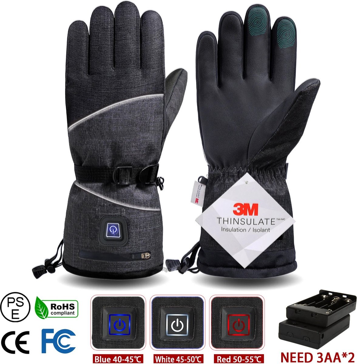 T&L Store® Luxe Verwarmde Handschoenen – Oplaadbaar – Wanten – Elektrisch – Met Verwarming – Voor Dames & Heren – 3 Warmtestanden – Stijlvol