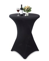 Jupe de table mange-debout Zwart - Extra épaisse - ∅80-85 x 110 cm - Housse de table debout Stretch - Couvertures de table pour mange-debout - Housse de table debout - Housse de table debout - 1 pièce