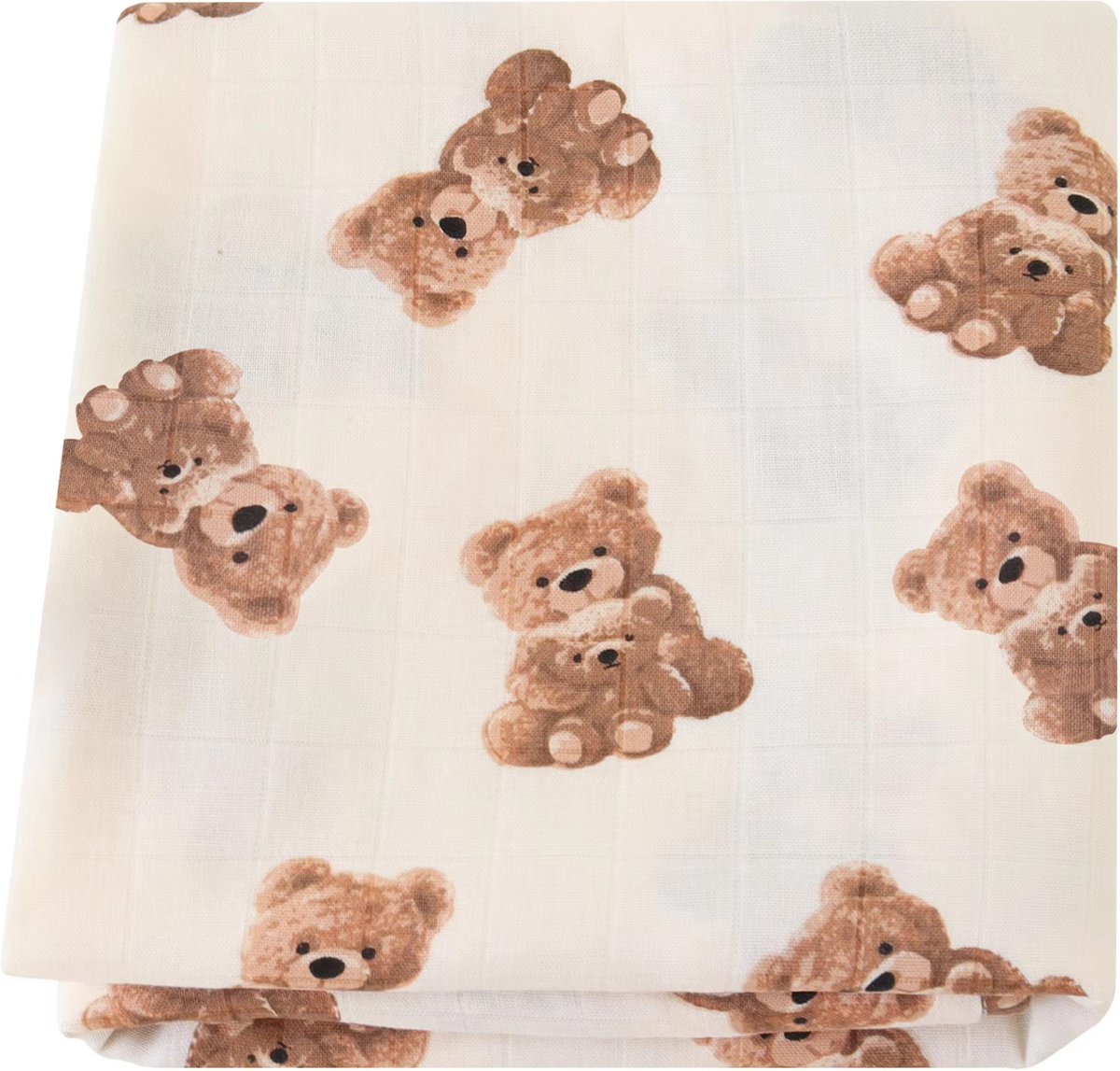 Goedkoopste Hydrofiele doek XL - Beertjes - 120x120 cm - Inbakerdoek - Swaddle Doek - Bamboo