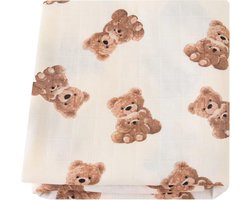 Hydrofiele doek XL - Beertjes - 120x120 cm - Inbakerdoek - Swaddle Doek - Bamboo