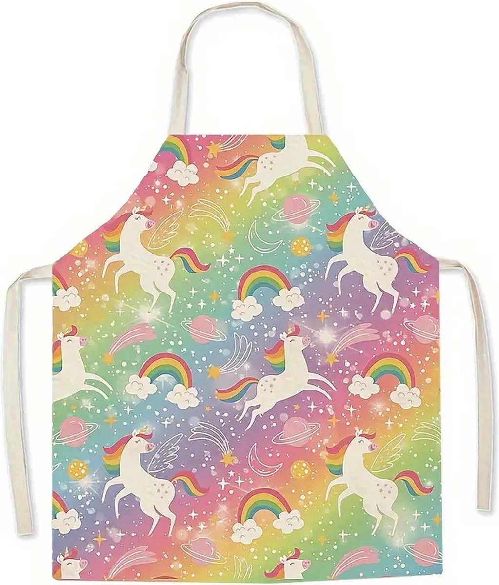 Kookschort Kind - Keukenschort Unicorn Regenboog - Kinderschort - 2-6 jaar