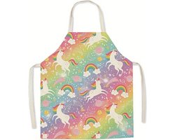 foto van Kookschort Kind - Keukenschort Unicorn Regenboog - Kinderschort - 3-6 jaar
