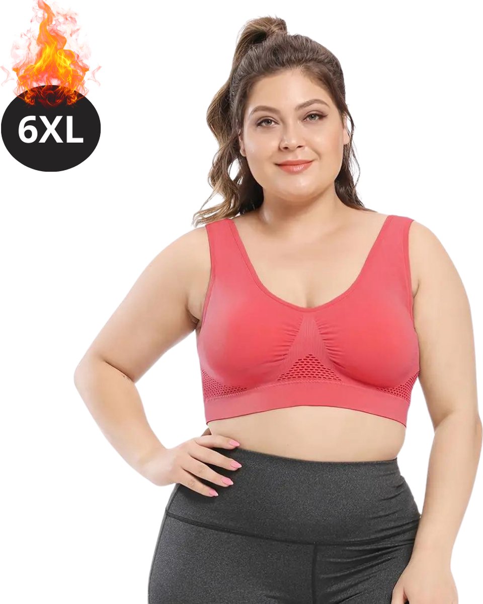 Livano BH Zonder Beugel - Zonder Bandjes - Push-up Bh's - Comfort Beha - Comfortabel - Sterk - Plus Size - Rood