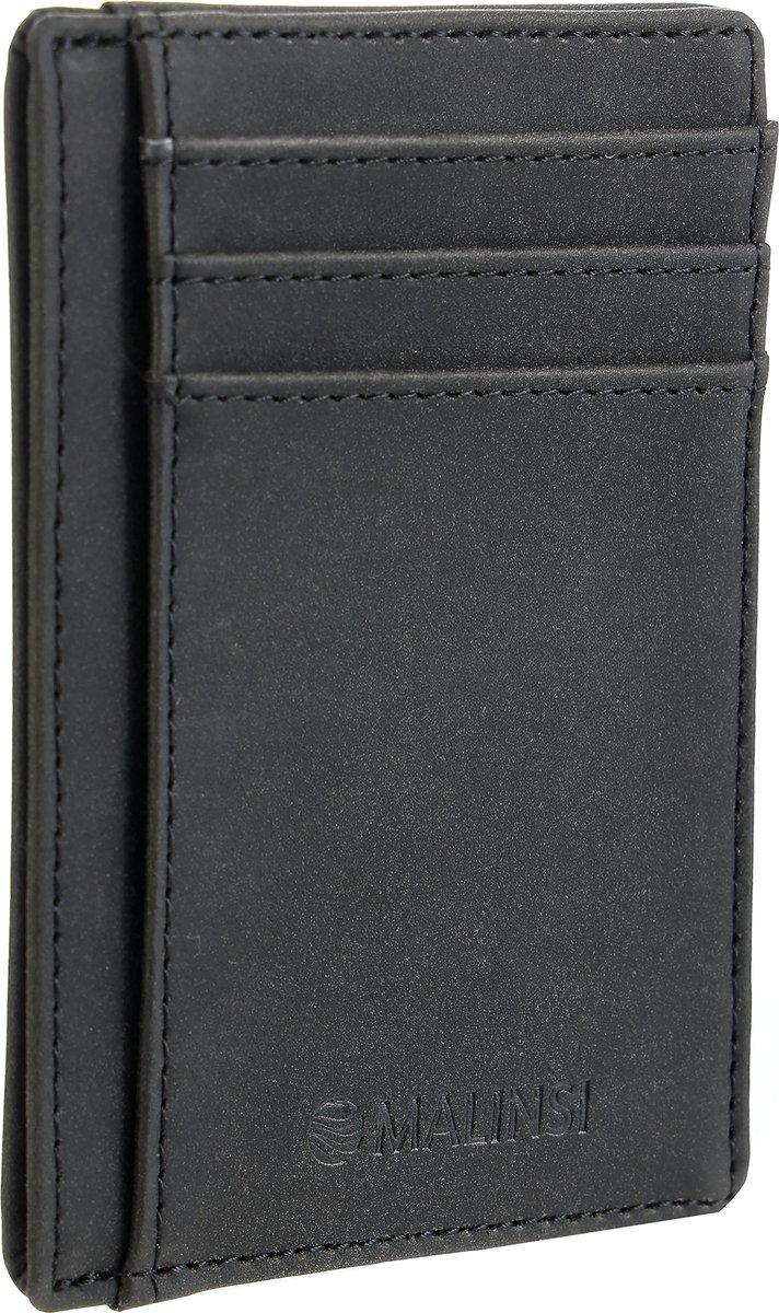 Malinsi® Pasjeshouder Mannen Zwart - Portefeuille heren uitschuifbaar - Portemonnee - Portemonnees Cadeau - Pasjeshouders