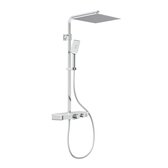 Bol.com SCHÜTTE Ocean Douchesysteem - Regendouche - met Thermostatische Douchekraan - Geïntegreerd glazen Planchet met Push-Butt... aanbieding