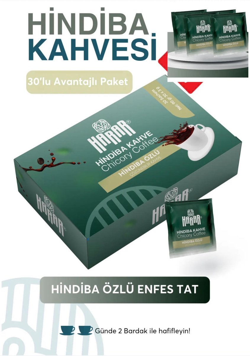 Goedkoopste Harar Hindiba Coffee Cichorei Koffie Dieet Detox helpt om af te vallen en oedeem te verlichten 30 stuks harmana