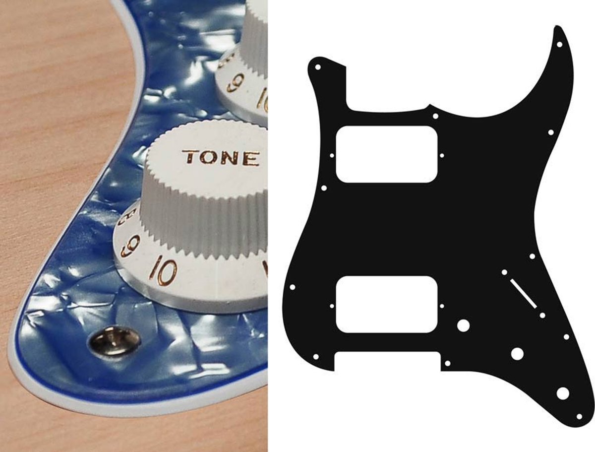 Boston ST-333-PV pickguard, Stallion, HH, 3 pot holes, 3-5 switch, 3 ply, pearl violet