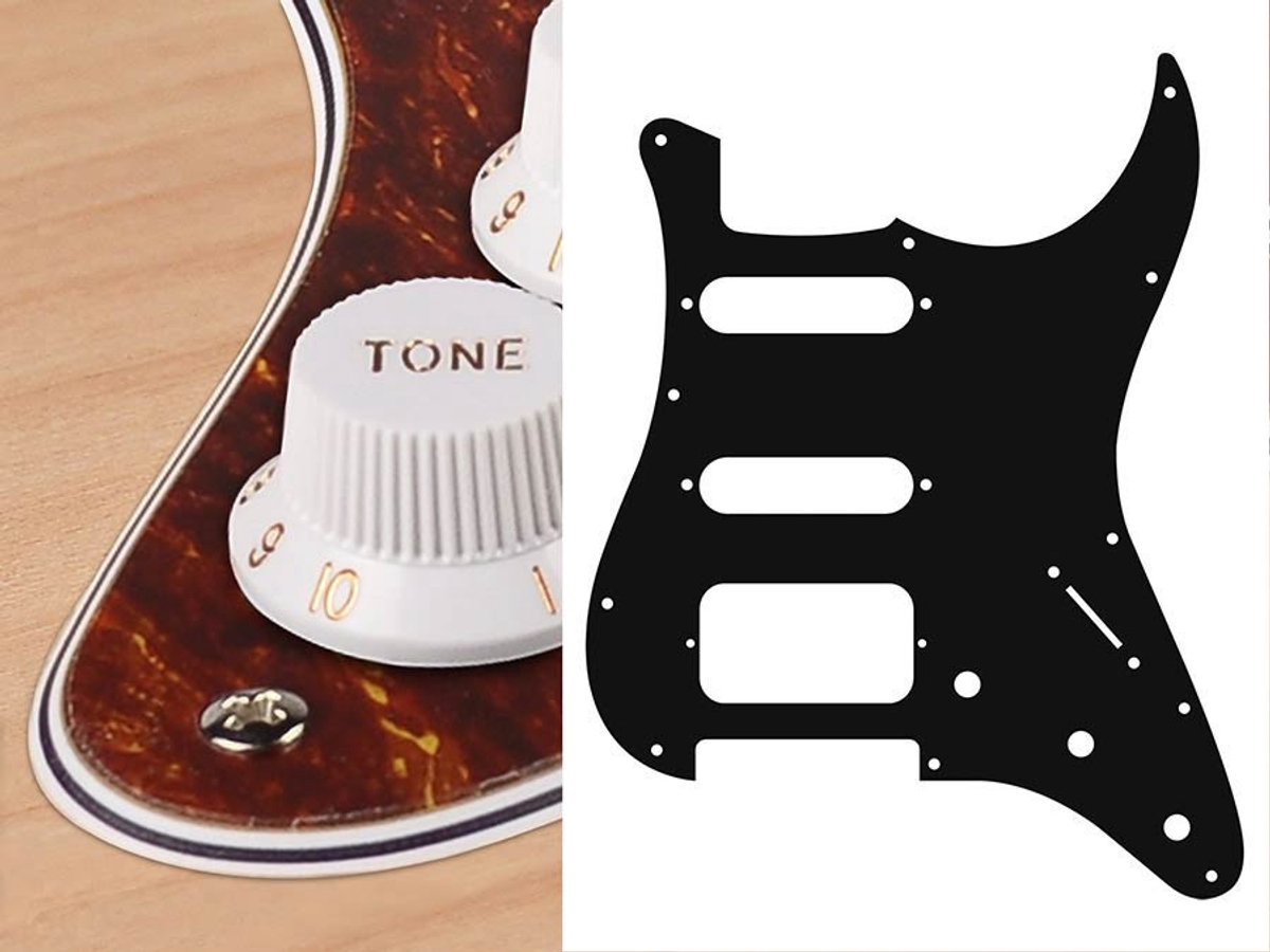 Boston ST-423-T pickguard, Stallion, SSH, 3 pot holes, 3-5 switch, 4 ply, tortoise