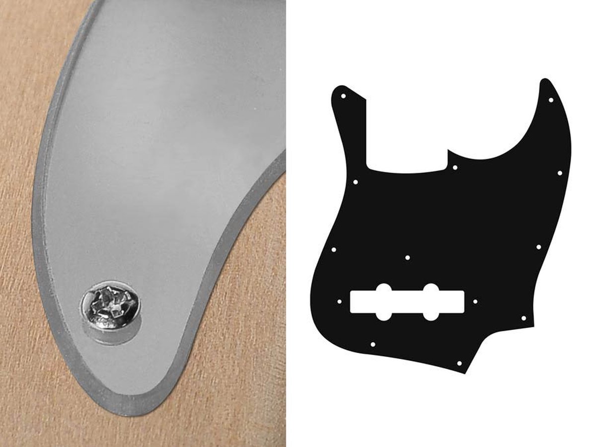 Boston JB-210-MC pickguard, Jocker bass, standard, 2 ply, mirror chrome