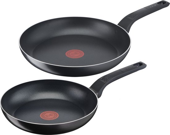 Tefal Easy Cook & Clean - Koekenpannenset - Ø24 en Ø28 cm - Niet Geschikt voor Inductie - Anti-aanbaklaag - Aluminium - Zwart