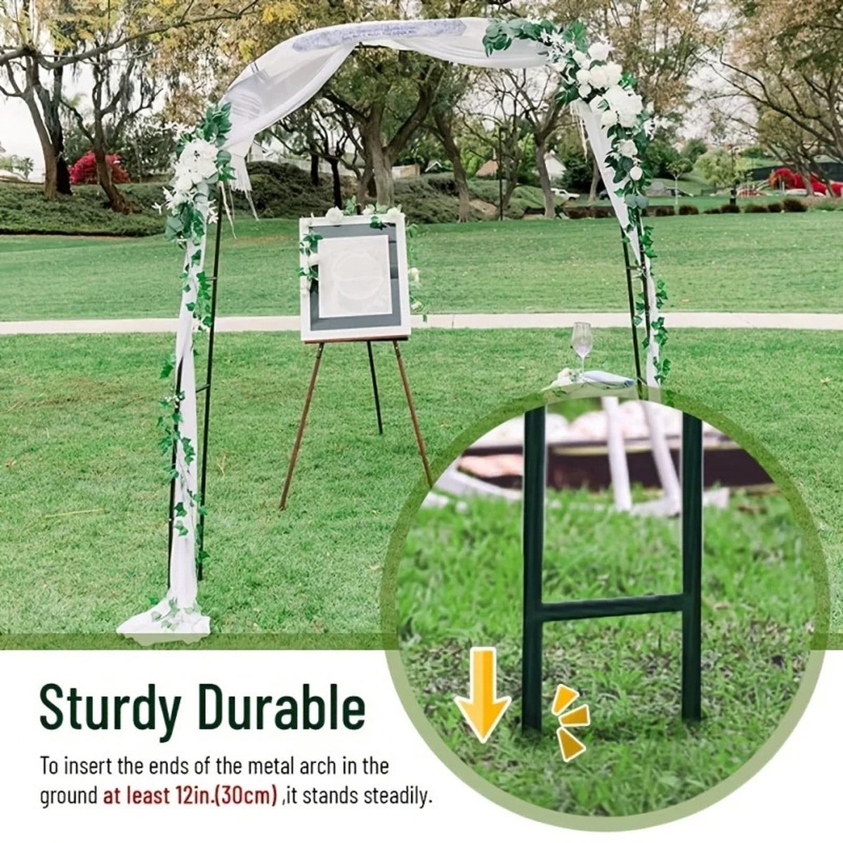 Relaxdays rozenboog met deur, tuin rankhulp klimplanten, tuinboog metaal, weerbestendig, 230 x 113,5 x 36,5 cm, groen