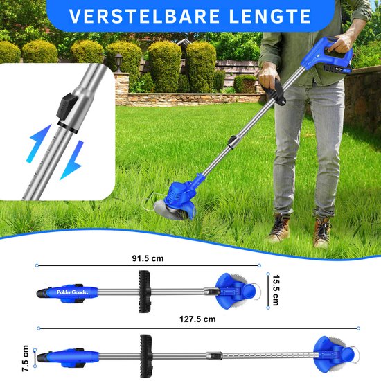 Bosmaaier electrisch - Grastrimmers met 2 Accu's - Multigereedschap - Hoogte verstelbaar - Incl. accessoires van Bosmaaier. — afbeelding 5