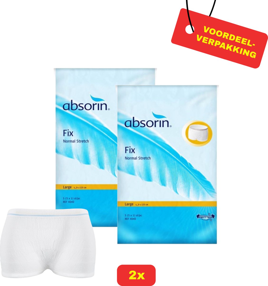Goedkoopste 2x Absorin Fix Normal Stretch Maat L - 2x 5 stuks - Voordeelverpakking!