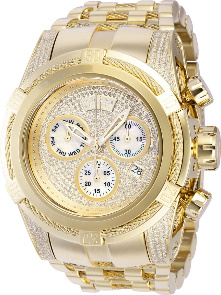 Invicta Reserve - Bolt Zeus 39382 Quartz Herenhorloge - 53mm - Met 432 diamanten