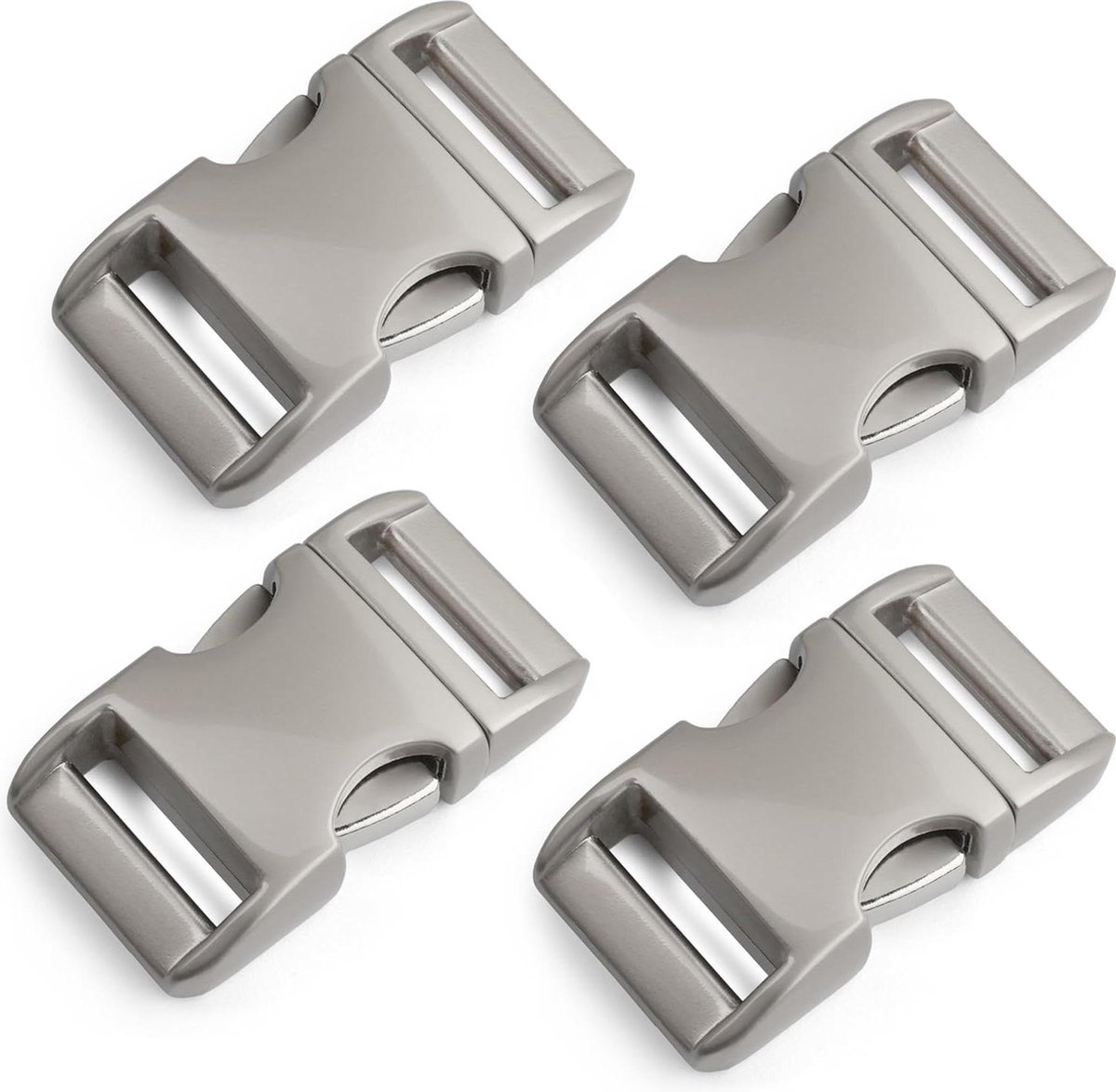 Metalen kliksluiting set van 4 stuks 12-20 cm clipsluiting steeksluiting paracord-armbanden hondenhalsbanden rugzak oppervlak mat verchroomd