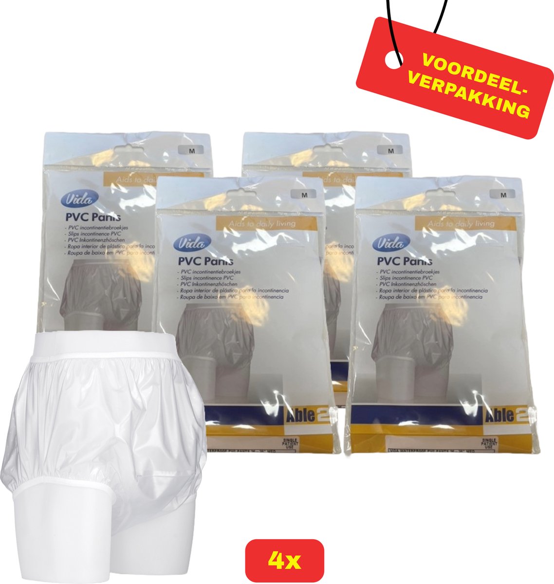 Goedkoopste PVC Beschermbroekje Medium | 91-96 cm | 4 x Voordeelverpakking!