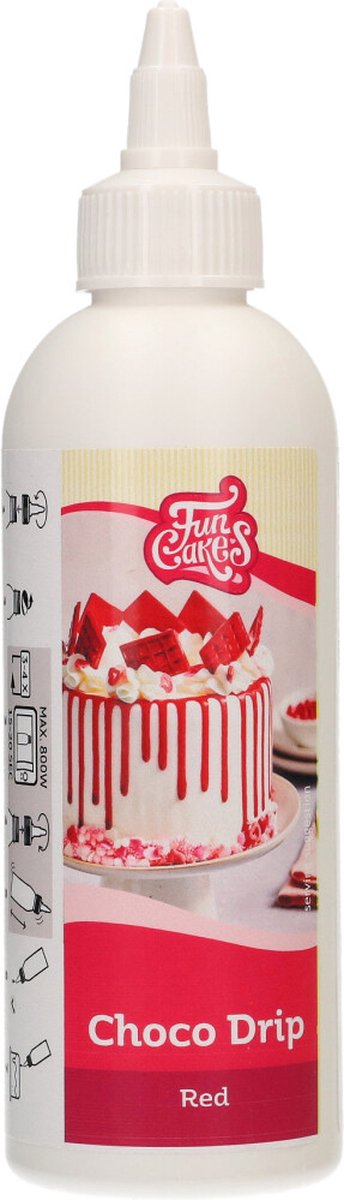 FunCakes Choco Drip - Rood - 180g - Chocolade Taartdecoratie